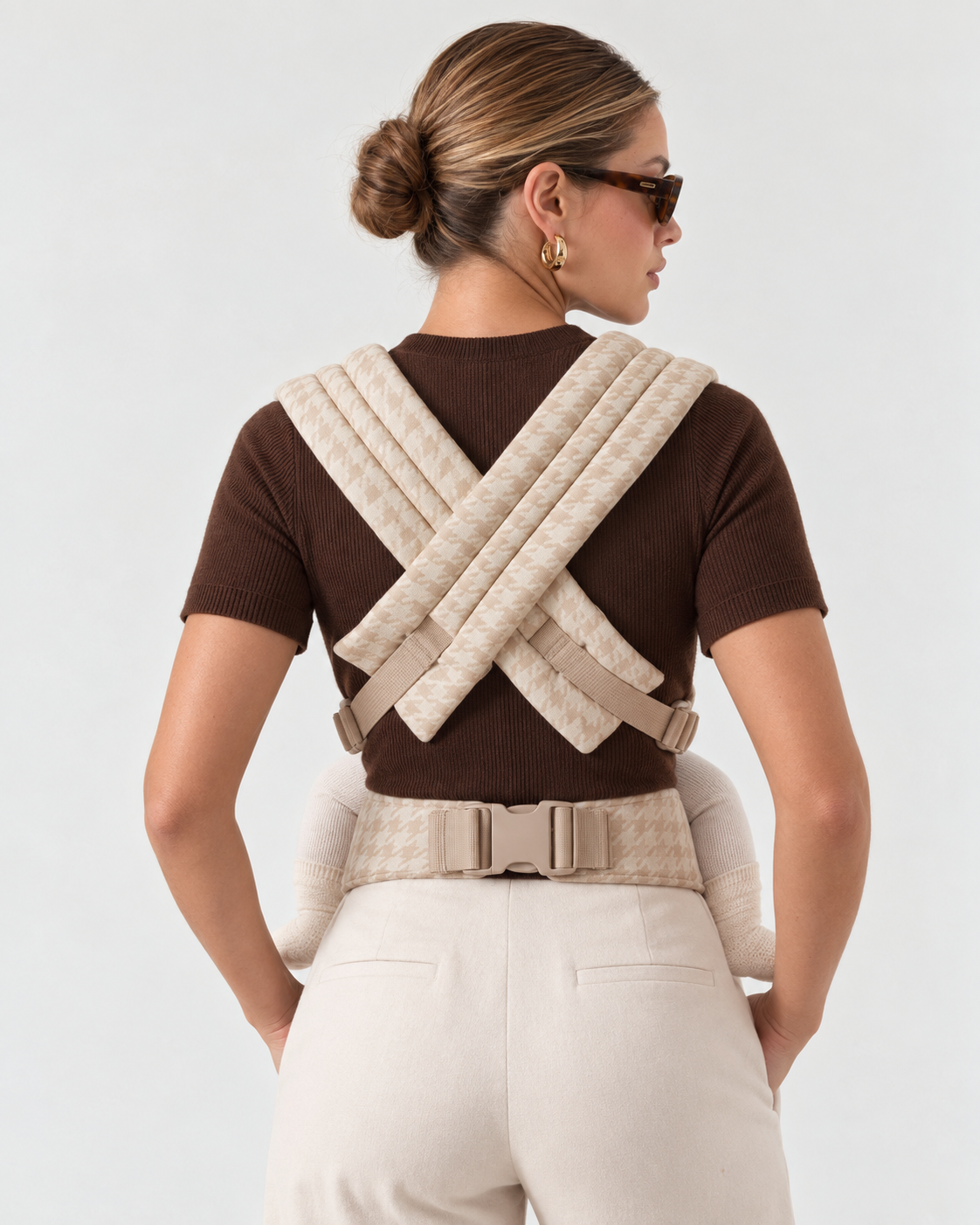 Baby Carrier - Oatmeal Houndstooth